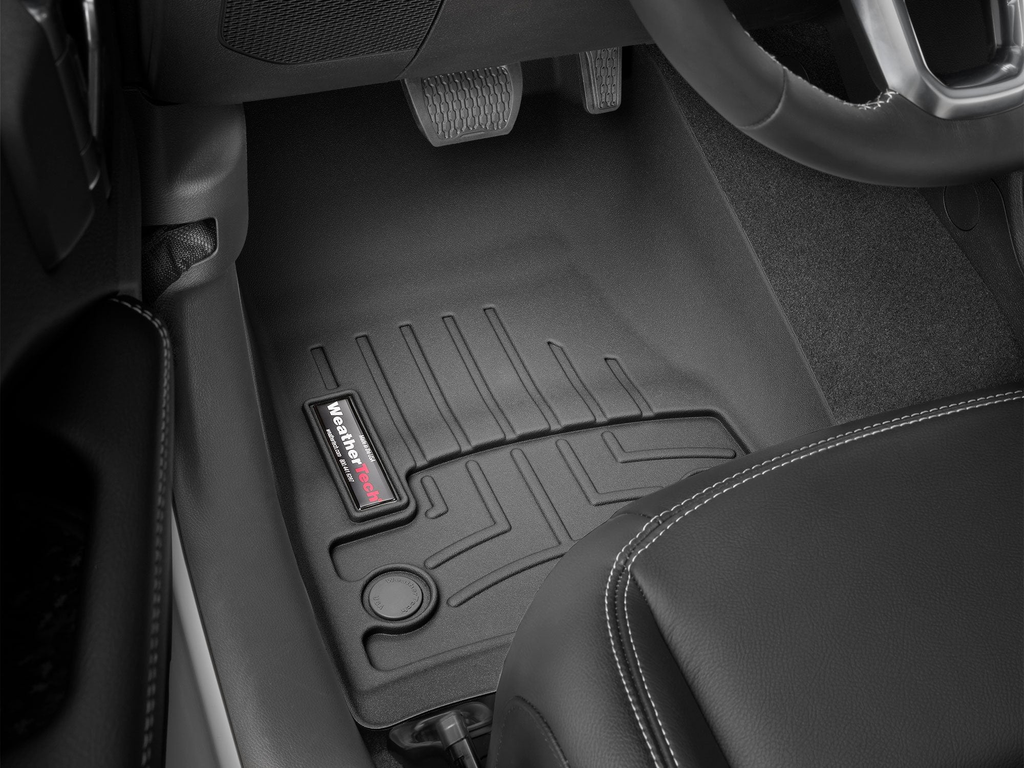 WeatherTech Custom Fit FloorLiners compatible with 4413131 - 1st Row (Driver & Passenger) Black