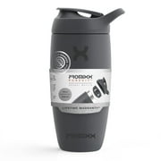 Promixx Pursuit Shaker Bottle Insulated Stainless Steel Water Bottle and Blender Cup, 18oz, Graphite Gray