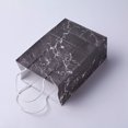 thumbnail image 2 of 12pc kraft Paper Bags with Handles Gift Bags Shopping Bags Rectangle Marble Texture Pattern Black 21x15x8cm, 2 of 2