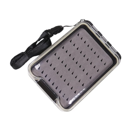 Fly Fishing Box Waterproof Tackle Case Portable Storage Organizer with Clear Lid for Bass Trout Freshwater Saltwater
