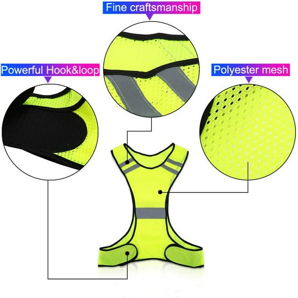 High Visibility Reflective Safety Vest Ultrathin Lightweight Vest for Night Walk Running Dog Walking Motorcycling