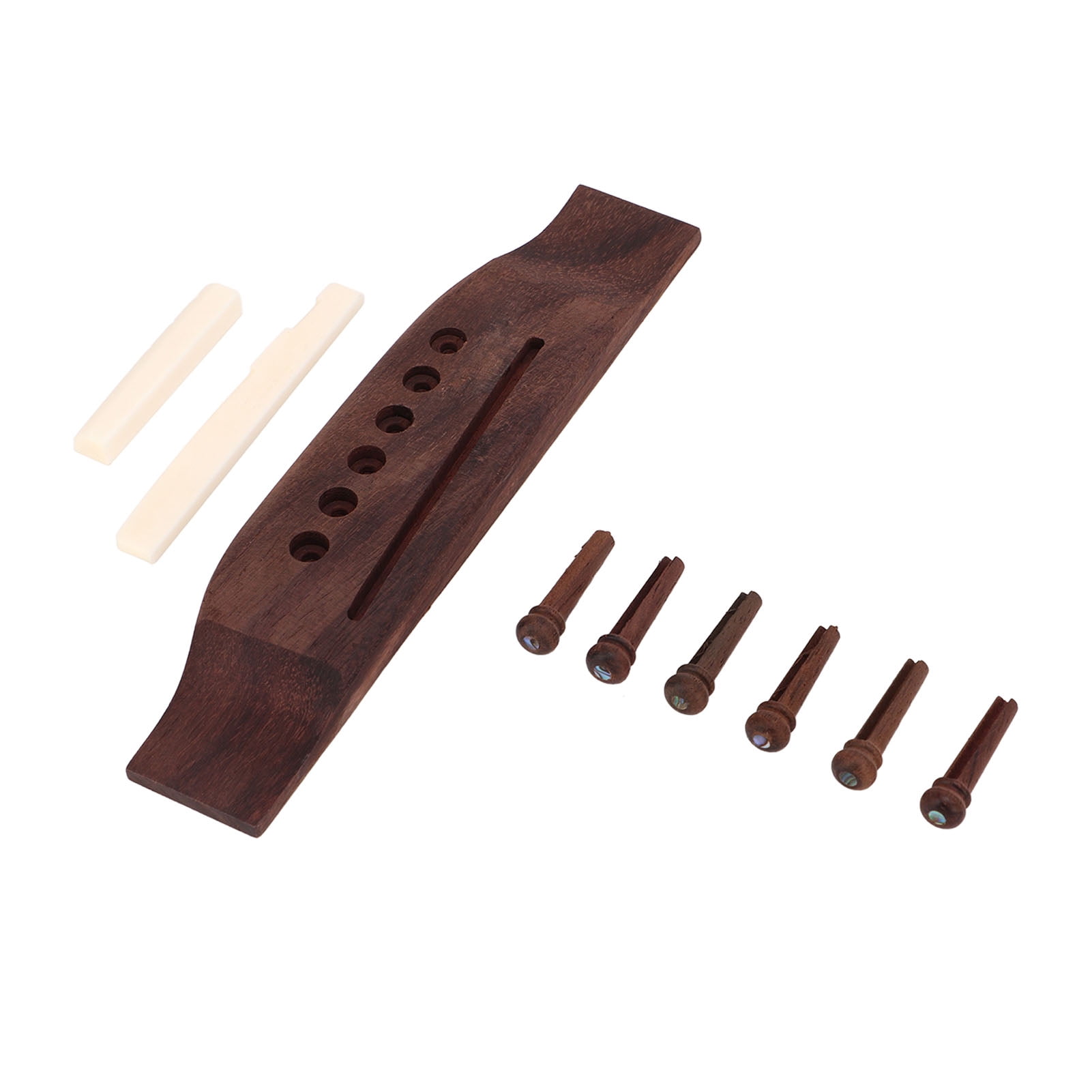 Acoustic Guitar Bridge Parts, High Density Bone Material, Replacement Accessories Rosewood Pins