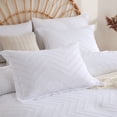 thumbnail image 3 of Sheet&Joy Comforter Full Size Set with Sheets White - 7 Pieces Bed in a Bag Full Chevron Tufted Complete Bedding Sets with Comforter, Sheets, Pillowcases & Shams, 3 of 7