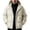 Beige, variant on Men's Thick Puffer Jacket Solid Color Warm Hooded Winter Coat Stand Collar Zip Up Padded Outerwear for Daily