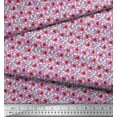 thumbnail image 3 of Soimoi polyester Crepe Fabric Leaves & Poppy Floral Printed Fabric 1 Yard 42 Inch Wide, 3 of 6