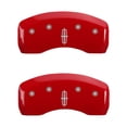 thumbnail image 4 of MGP 4 Caliper Covers Engraved Front Lincoln Engraved Rear Star logo Red finish silver ch Fits select: 2016-2018 LINCOLN MKX RESERVE, 4 of 6