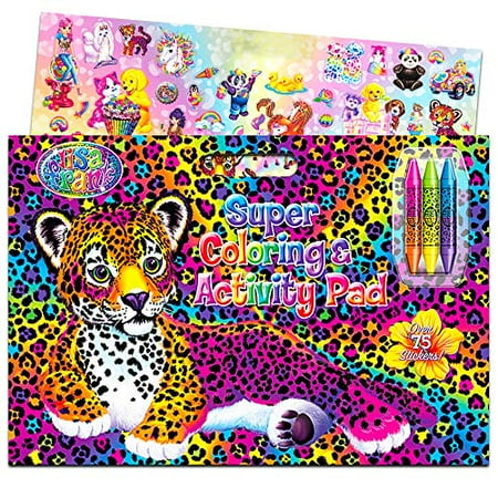 lisa frank super coloring and activity pad with colorful fun stickers