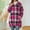 Purple, variant on Guzom Womens Plaid Hooded Coat - Red, Polyester-Cotton Blend, Full-Zip Mid-Length, S-XXL, Casual with Pockets & Ribbed Cuffs for Spring Fall,Size XL