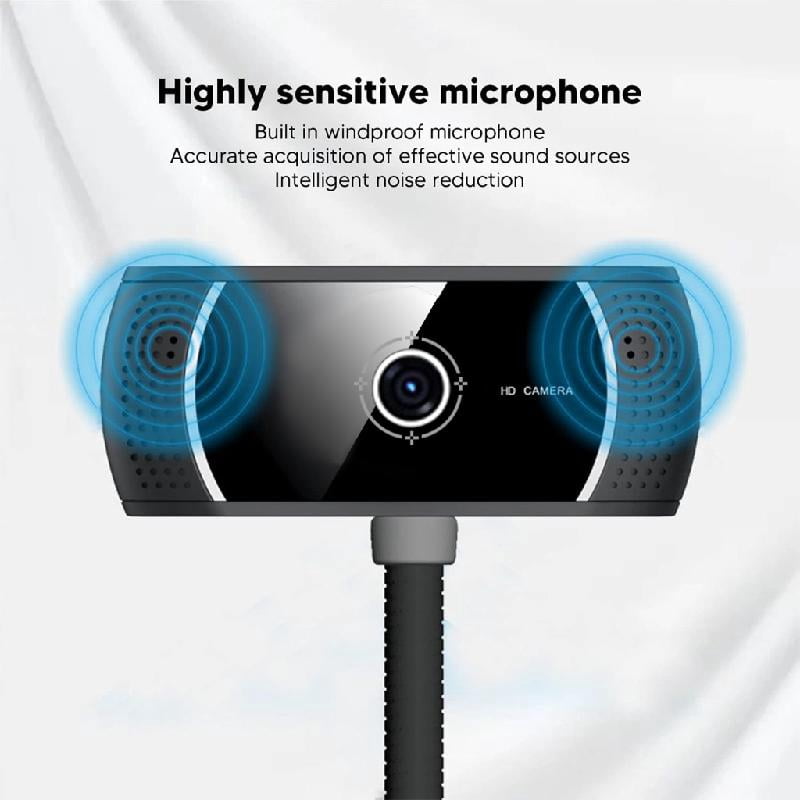 BQBQERT Streaming Webcam With Noise Canceling Microphone 30FPS 720P Lens For Remote Work Online Teaching
