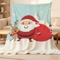 thumbnail image 2 of Warm Christmas Blanket with Santa Claus, Reindeer and Snowflake Patterns - Soft Fleece Flannel Bedspread, 2 of 4