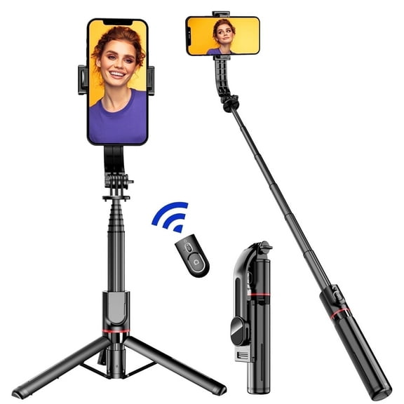 Jous Selfie Stick Tripod , 41 inch Aluminum Alloy Retractable , Extendable 3 in 1 with Wireless Remote and Stand 360 Rotation for Iphone Android