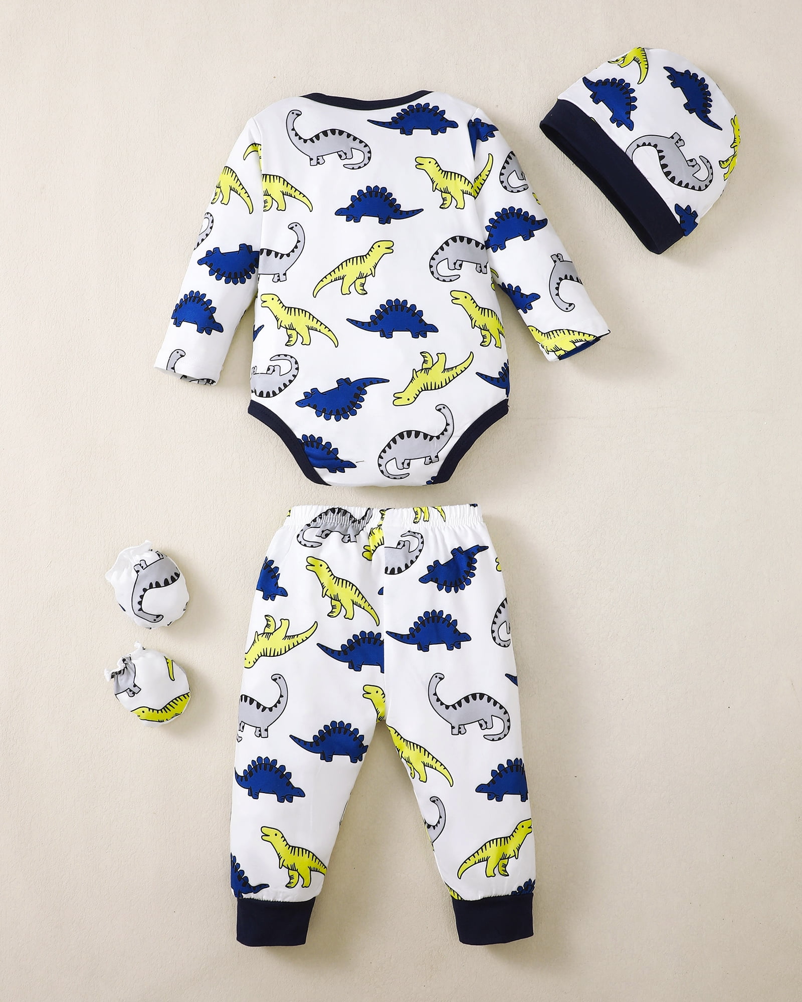 Newborn Baby Boys Outfits 3 Months Boys Pant Sets Newborn Boys 16 Pieces Layette Gifts Set Long Sleeve Romper Top Pants Hat Set Multicolor