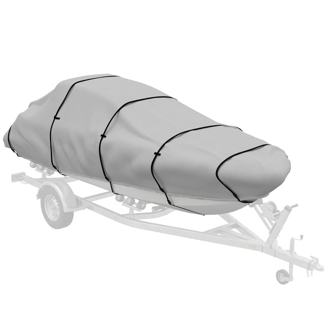 Outsunny 19-20 Ft Trailer Boat Cover, Waterproof Universal Boat Cover Grey
