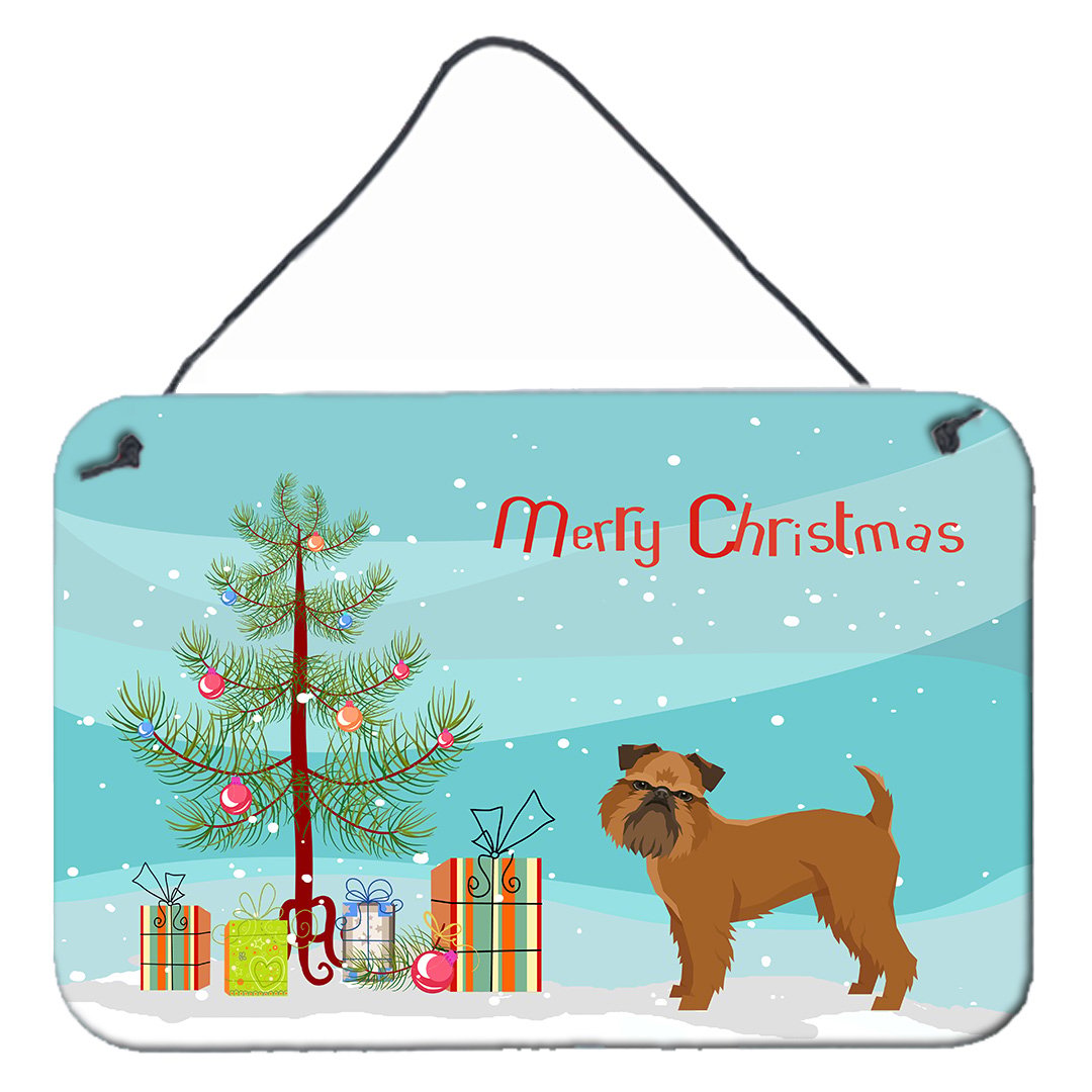 Carolines Treasures CK3544DS812 Brussels Griffon Christmas Tree Wall or Door Hanging Prints 8x12 multicolor