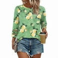 thumbnail image 3 of Ronuti Womens 3/4 Sleeve Tops Ladies Blouses Crew Neck T Shirts for Women Loose Fit Tunic Tops, 3 of 9