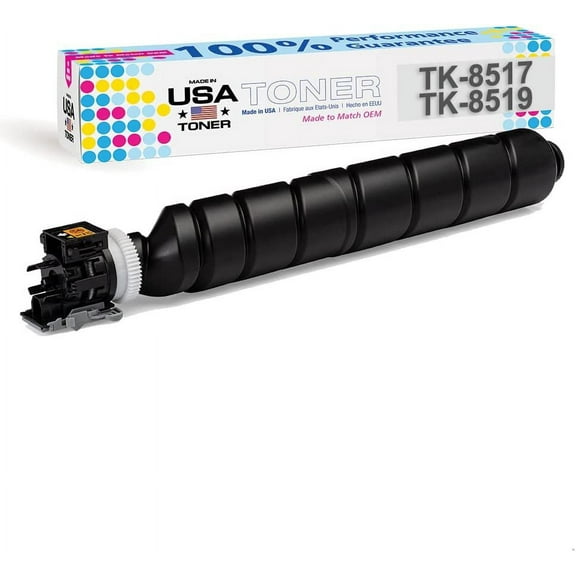 MADE IN USA TONER Compatible Replacement for Kyocera 5052ci, 6052ci, TK-8517k, Copystar TK-8519k Black, 1 Cartridge