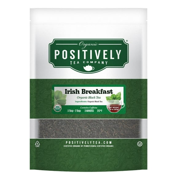 Positively Tea's Organic Irish Breakfast Black Tea, Loose Leaf, 1 Pound Bag