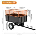 thumbnail image 3 of Accreate Heavy Duty 750 lbs Utility Trailer, ATV Dump Cart with 17 Cu.Ft Capacity, Garden Cart Featuring Foldable Mesh Fence, Quick-Dump Pull-Behind Yard Cart for Lawn Mower, Tractor, and Yard Work, 3 of 8