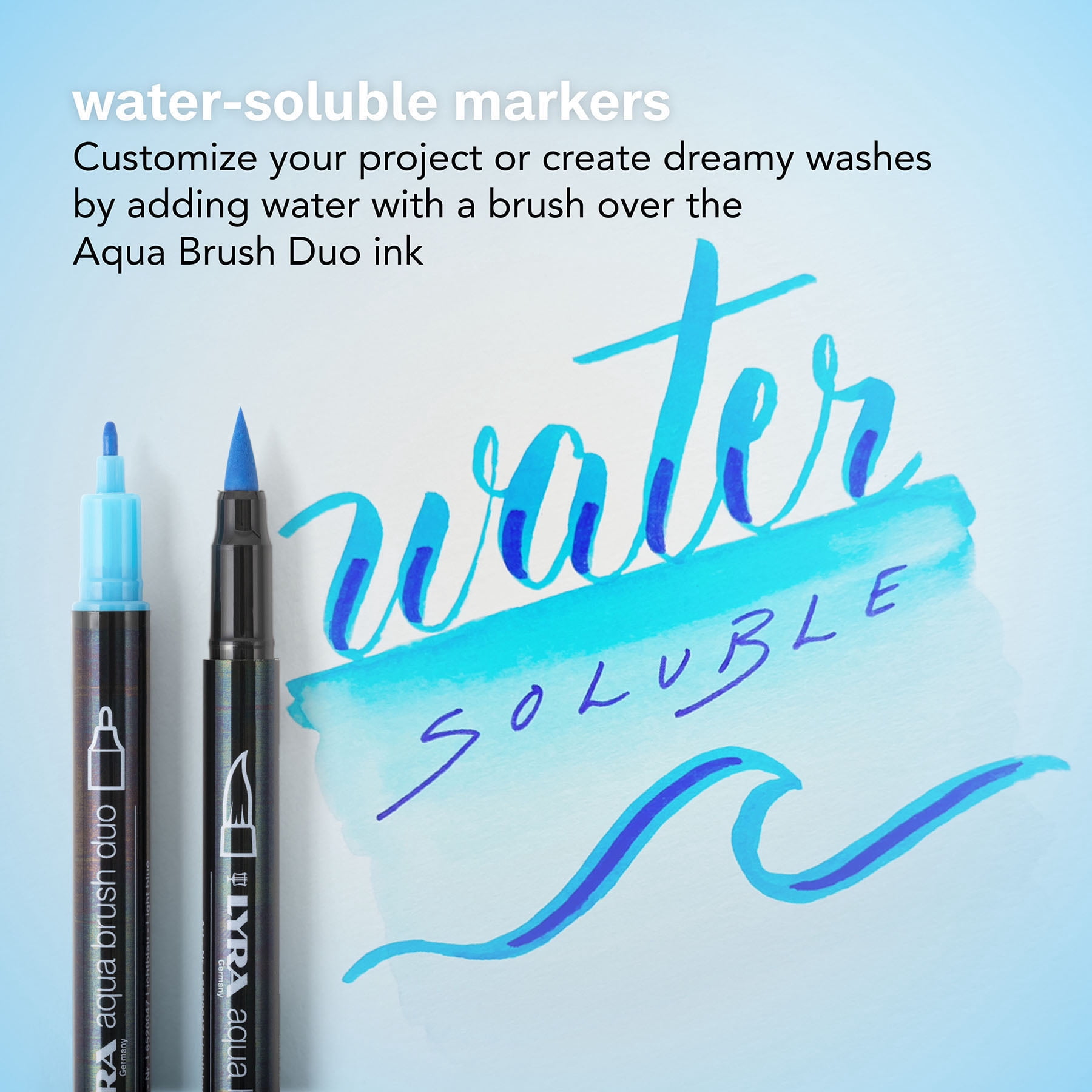 Lyra Aqua Brush Duo Dual Tip Markers, Primary Set, Assorted Colors, 6 Piece, 2 Pack