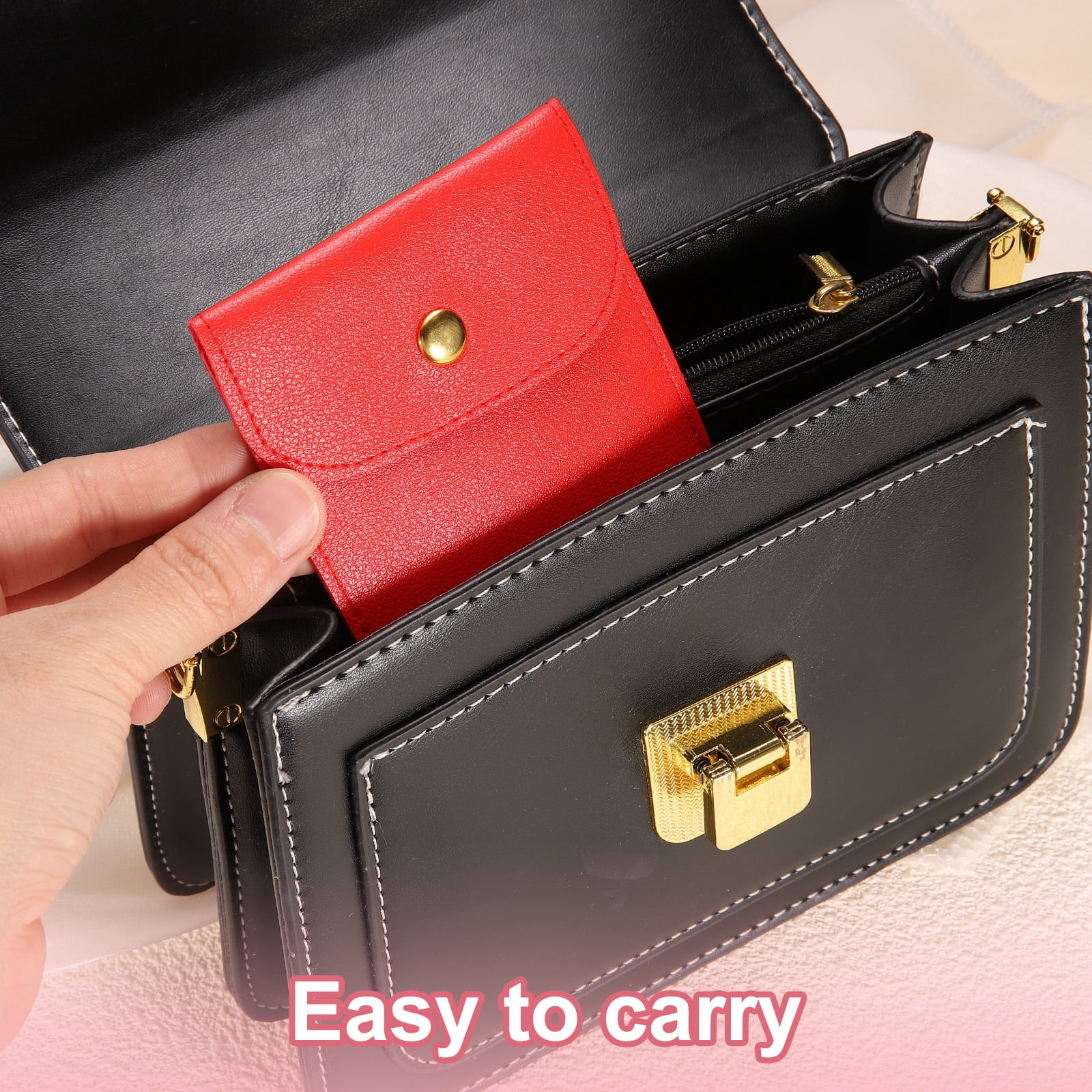 Unique Bargains 6Pcs Mini PU Leather Small Jewelry Bags Soft Jewelry Package Blue