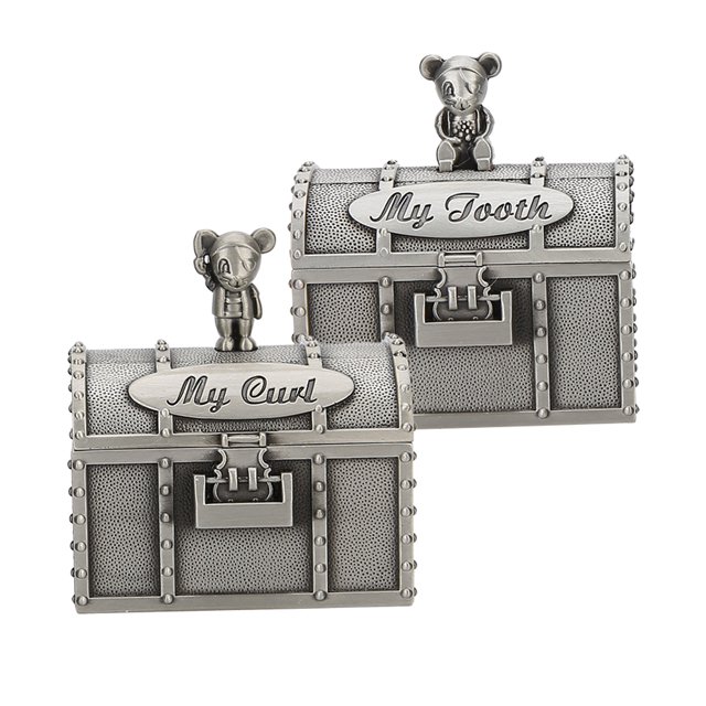 HURRISE Hair Collection Box,Baby Tooth Treasure Chest Box,1 Pair Baby Tooth Jewelry Box Mouse Shape Hair Collection Box Craft Gift Ornament