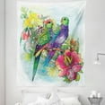 thumbnail image 1 of Tropical Tapestry, Faded Flowers and Love Parrots Botanical Flora with Romantic Orchids Wings Boho Art, Fabric Wall Hanging Decor for Bedroom Living Room Dorm, 5 Sizes, Multicolor, by Ambesonne, 1 of 1