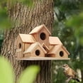 thumbnail image 2 of Bxaolu Bird Houses for Outside, 6-Hole Wooden Birdhouse for Bluebirds Finch Swallow Wren Chickadee Hummingbird, Bird House for Outdoor Garden Courtyard - Room for 6 Bird Families, 2 of 9