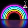 thumbnail image 3 of XIYUNTE Luz de neón arcoíris, lindos letreros de neón LED arcoíris para decoración de pared, luces de neón arcoíris alimentadas por USB o con pilas para dormitorio, luces LED coloridas arcoíris para h, 3 of 4