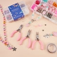 thumbnail image 7 of 1Set 3pcs Mini Jewelry Pliers Tool Set 3inch Professional Precision Pliers for DIY Jewelry Making - Side Cutting Pliers Long Chain Nose Pliers with Cutter Round Nose Pliers Pink, 7 of 7