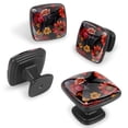 thumbnail image 2 of 4 Pcs Cabinet Handle Drawer Pulls Flower Knobs with Screws Square Furniture Office Cabinet Knob Decoration, 2 of 7