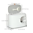 thumbnail image 3 of PawHut Cat Litter Box, Open Top Kitty Litter Pan w/ Anti-Sand Tunnel, White, 3 of 10