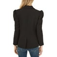 thumbnail image 2 of CeCe Women's Puff Shoulder Open Front Ponte Blazer Black Size X-Large, 2 of 2