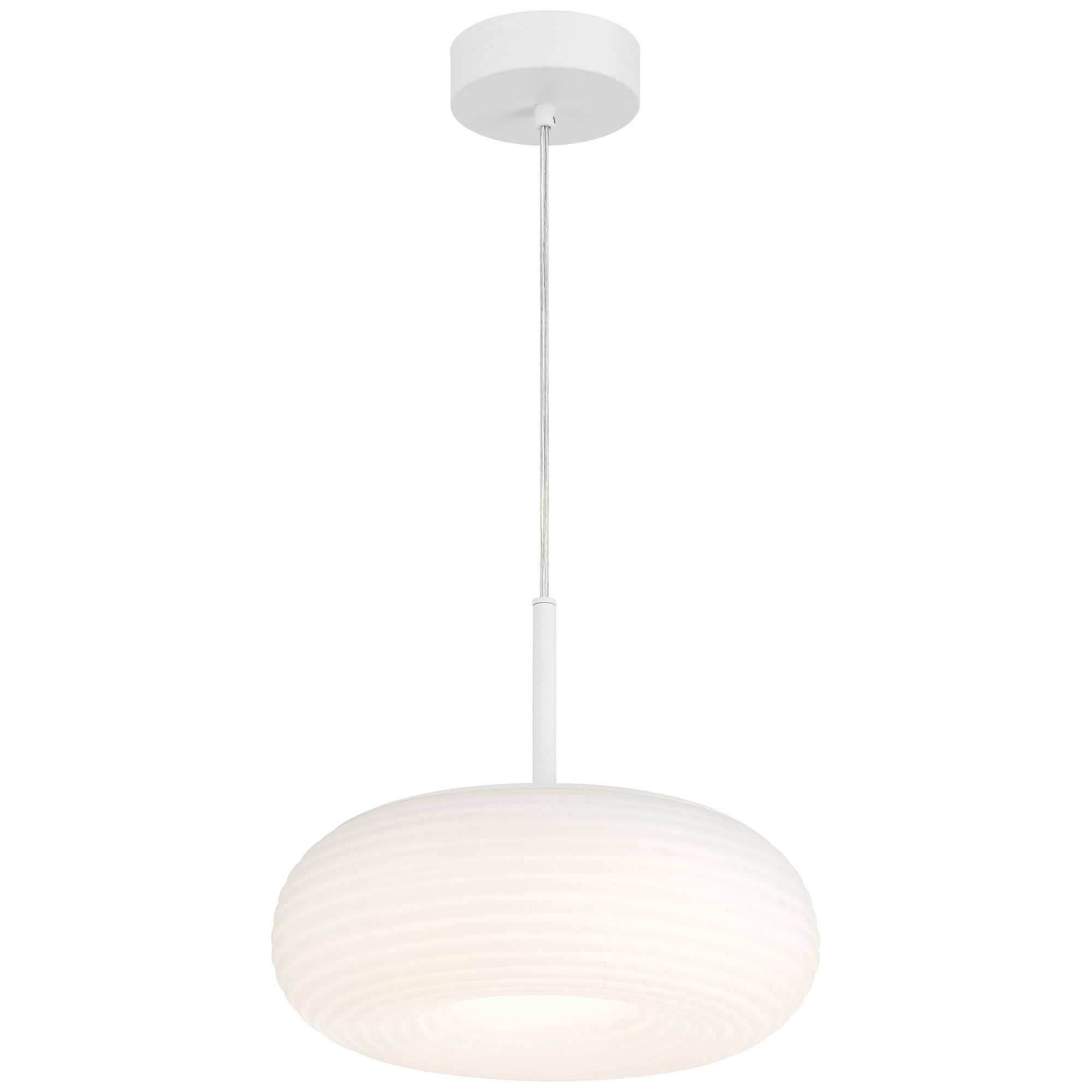 Possini Euro Design Sandringham 13 3/4" Modern Pendant Ceiling Light Fixture Dining Room Over Table LED Sanded White Finish