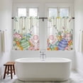 thumbnail image 4 of Easter Kitchen Curtains 45 Inch Length, Spring Rabbit Ears Foot Colorful Eggs Leaf Floral Tiers Curtains for Bathroom Bedroom Cafe, Light Filtering Small Window Treatment Drapes 2 Panels 42"Wx45"L, 4 of 8