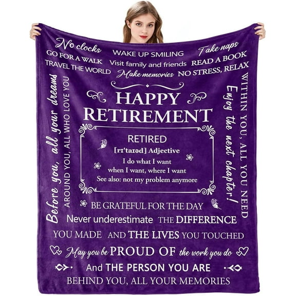 Retirement Gifts for Women - Fleece Throw Blanket 60"x50" - 2024 Retirement Gift Ideas - Retirement Gift for Woman - Retirement Decorations Retirement Blanket