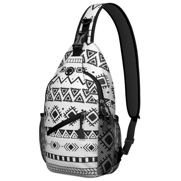 Sac à Dos Abstrait pour Femmes Hommes Léger Durable Sac de Voyage Bandoulière Vintage Géométrique Boho Randonnée