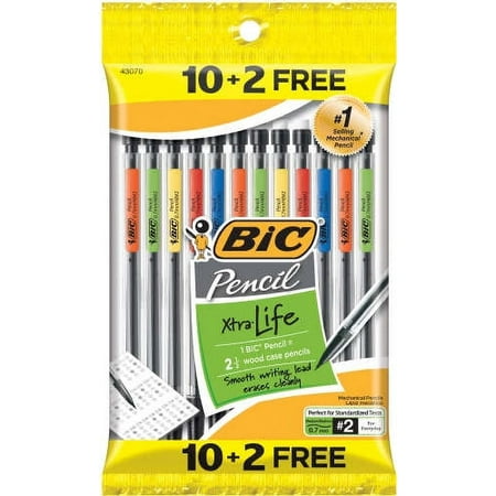 UPC: 0070330430709 | BIC Mechanical Pencil Extra Life  Black  Medium Point (0.7mm)  10+2 Pack
