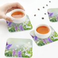 thumbnail image 5 of Kdxio Purple Butterfly On Wild Funny Coasters,4 Pcs Leather Coasters,Housewarming Gifts,Protect Furniture from Water Marks Scratch and Damage, 5 of 6