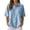 R79-Light Blue, variant on RMGVDSD Women's Waffle Collared Short Sleeve Polo Shirt Top 4-Button Loose Drop Shoulder Casual Golf Shirts Work Summer Blouse
