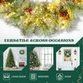 thumbnail image 4 of Set of 2 Pre-Lit Christmas Wreaths with Warm White LED Lights, Red Berries & Pine Cones, 24" | 8 Lighting Modes, Battery Operated, Indoor & Outdoor Decor (Green), 4 of 7