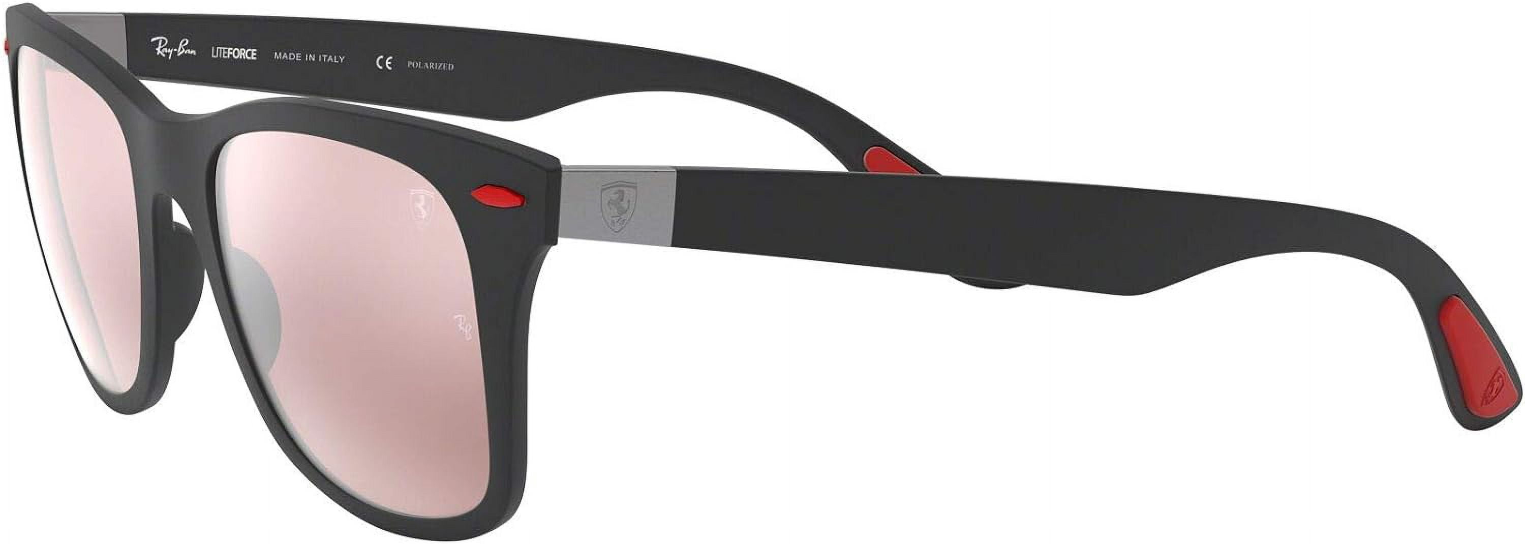 Ray Ban Scuderia Ferrari Polarized Silver Mirror Chromance Square Men's Sunglasses RB4195M F602H2 52