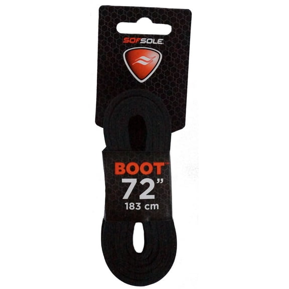 Sof Sole Flat Leather Raw Boot Lace Black 72 - Sof Sole