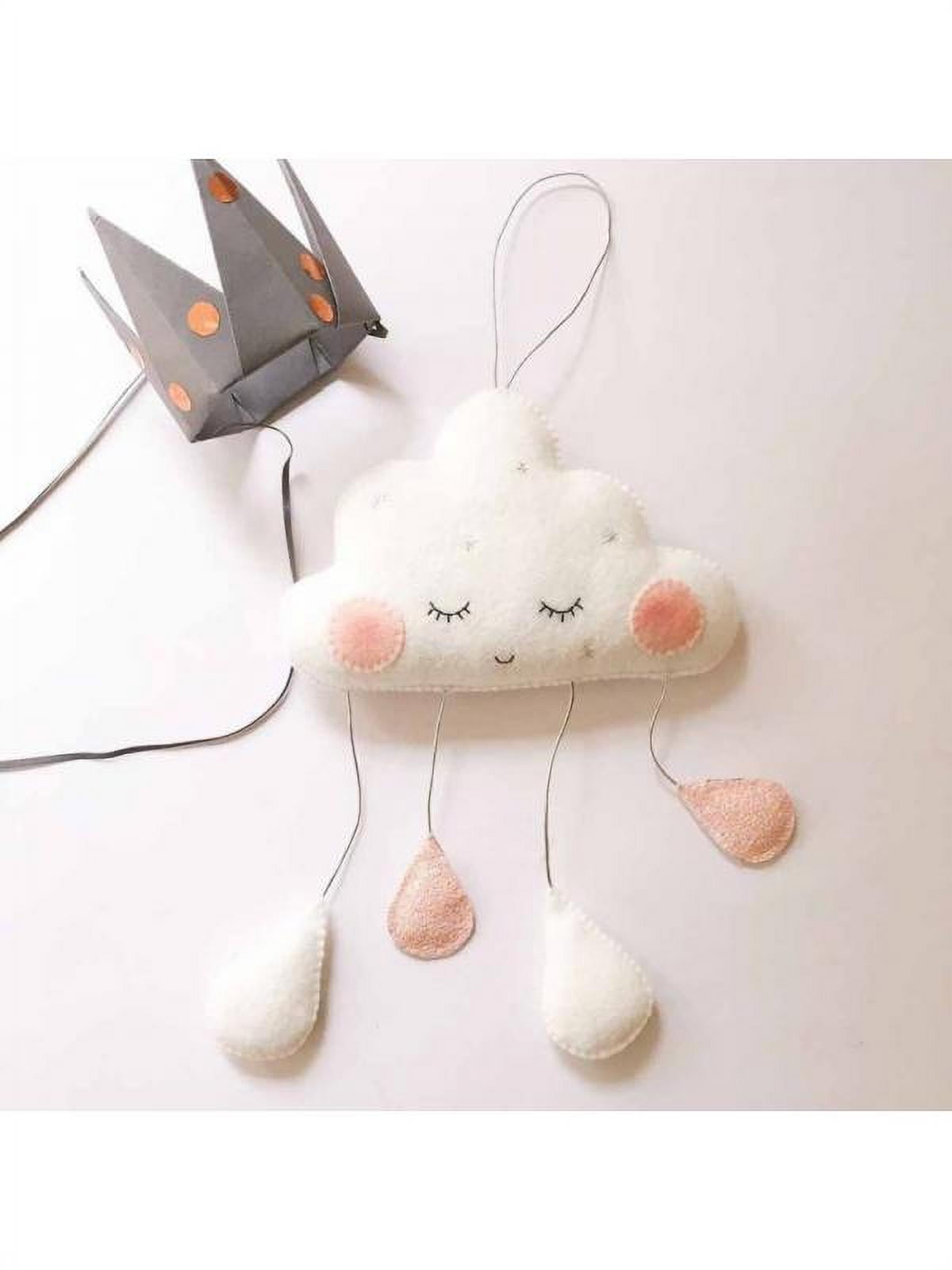 DIY White Cloud Rain Drops Nursery Mobile Baby Wall Hanging Toys Decoration 