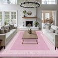 thumbnail image 4 of Rectangle Area Rugs 6 x 9 Ft, Pink Retro Greek Key Non-Slip Residential Carpet, Geometric Greece Ancient Rustic Indoor Crawling Mats Runner Rugs for Living Room/Dining Room/Bedroom, 4 of 8