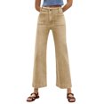 thumbnail image 4 of High Waist Women Casual Wide Leg Denim Pants Cropped Baggy Ankle Jeans with Pocket, 4 of 6