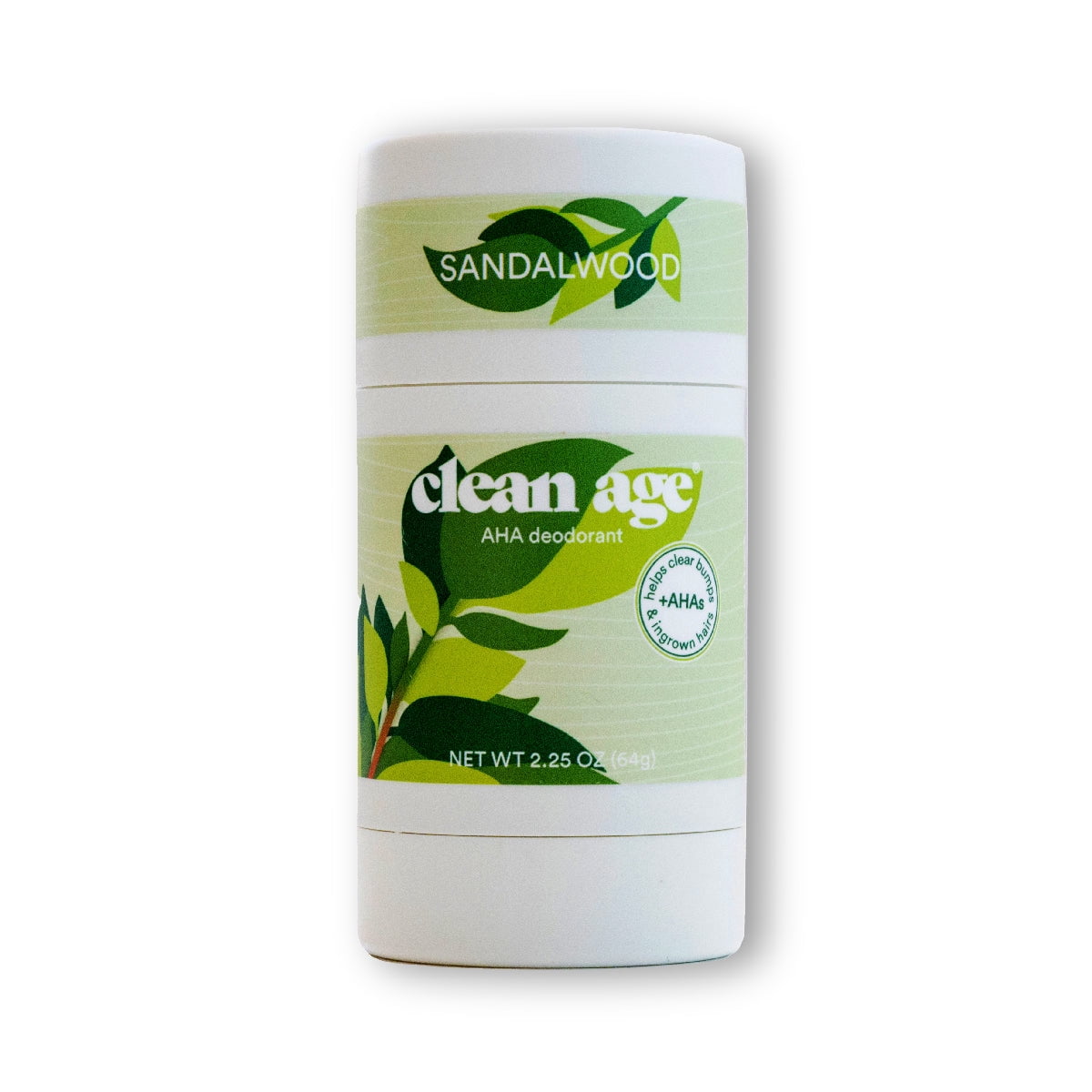 2-Pack Clean Age AHA Deodorant for Teens | Aluminum-Free, Safe for Sensitive Skin | Sandalwood Scent | 2.5 oz