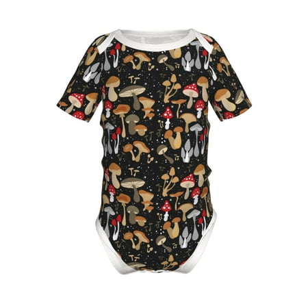 

Yiaed Various Mushrooms Print Infant Climbing Short Sleeve Onesie One-Piece Baby Bodysuit Clothes 0-12 Months -6 Months