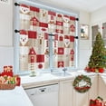 thumbnail image 3 of Christmas Plaid Santa Kitchen Curtains with Valance and Tier Sets 36 Inch, 3 Pieces Checkered Winter Dot Rod Pocket Drapes Window Treatment Curtains for Kitchen Over Sink Bed Room Decor, 3 of 6