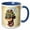 Blue/White, variant on 3drose, Laughing Tiki Head with Smoke Coming Out of His Head, 11oz Mug