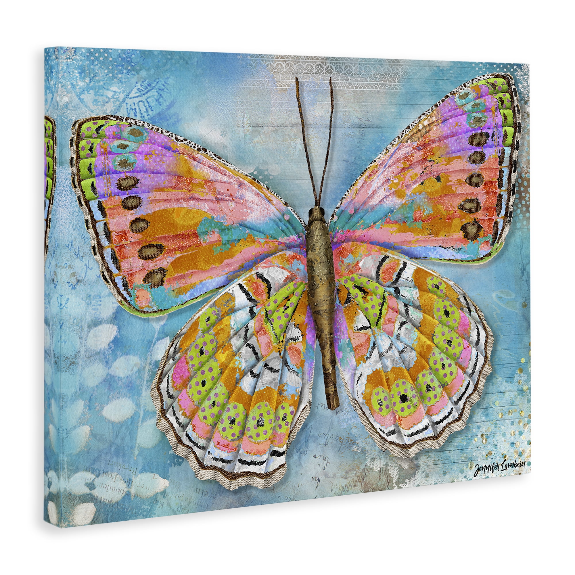 Stupell Industries Celebration Butterfly Wings Animals Painting Wrapped Canvas Art Print Wall Art, 40 x 30